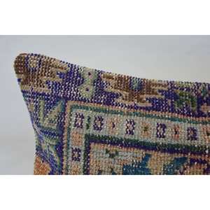 Beige Bohème Kantha Patchwork Laine Oreiller 16x48 Pouces Floral Vintage Carré Motif Tissé Coussin Décoratif pour Literie Plancher - Product Image 2