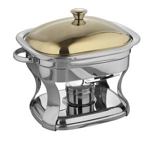 Olla redondeada para servir alimentos, equipo para servir Buffet, plato de latón para servir, calentador de alimentos para buffet plateado, plato de frotamiento, gran oferta - Product Image 2