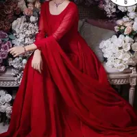 SS Collection nouvel arrivage robe en mousseline et Maxi ensemble 3 pièces-blanc rouge et noir