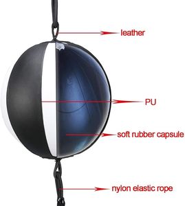 ลูกบอลซ้อมมวยหนัง PU, ลูกบอลความเร็วสองด้านสำหรับออกกำลังกาย MMA กระเป๋าชกกีฬาต่อยมวยพื้นถึงเพดานเชือกออกกำลังกายยิมฝึกซ้อม - Product Image 4