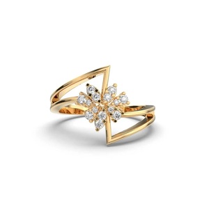Bague de fiançailles en grappe de diamants pour femme EF VS Lab Bague en diamant créée Proposer une bande de fiançailles - Product Image 1