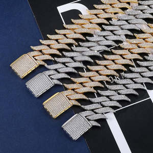 Collar Unisex de Oro Amarillo 925 con Diamantes VVS y Moissanita, Estilo Hip Hop con Cadena Cubana, Ideal para Fiestas, Ideas de Regalo - Product Image 3