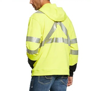 แจ็กเก็ตซิปสะท้อนแสงสีเหลืองมะนาวชุดทำงานก่อสร้างสะท้อนแสงมองเห็นได้ชัดเจน - Product Image 2