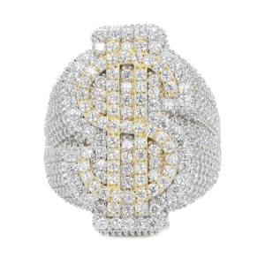 แหวนเพชรโมอิสอัญมณีสไตล์ฮิปฮอปแหวนเพชรเม็ดเล็กๆสุดหรูสำหรับงานปาร์ตี้และวันครบรอบ - Product Image 4