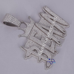 Meilleure vente pendentif en or blanc 14 ct en diamant hip hop diamants de laboratoire méticuleusement fabriqués de clarté VVS pour homme cadeau - Product Image 2