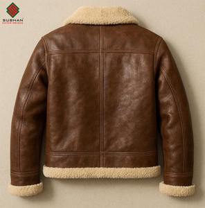 Chaqueta de Aviador Hecha a Mano para Hombre, Forro de Lana, Cuero Sintético, Estilo Casual, Regalo para Piloto de la RAF - Product Image 2