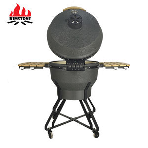 Barbecue Kamado en céramique KIMSTONE réglable de 26 pouces avec déflecteur et rôtissoire, finition brune - Product Image 6