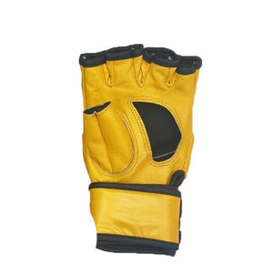 Guantes de cuero de vaca de medio dedo para hombre, guantes de boxeo y entrenamiento MMA, guantes de cuero de medio dedo - Product Image 2