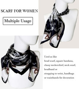 OEM 2025 Custom Digital Print Solid Plaid Casual <b>Silk</b> Satin <b>Scarf</b> Women Wholesale Fashion Neck <b>Scarf</b> - Product Image 2