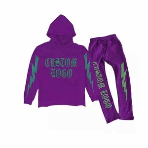 Conjunto de chándal lavado ácido personalizado al por mayor, Sudadera con capucha lavado ácido y sudadera con cremallera de gran tamaño para hombre - Product Image 2