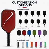 Pala de Pickleball Personalizada con Logotipo, Núcleo de Fibra de Carbono, 16 mm, Gen 3, para Profesionales