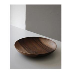 Plateau de service à salade antique en bois naturel, rond et écologique, plateau miroir décoratif personnalisé pour table d'hôtel moderne pour la décoration intérieure - Product Image 2