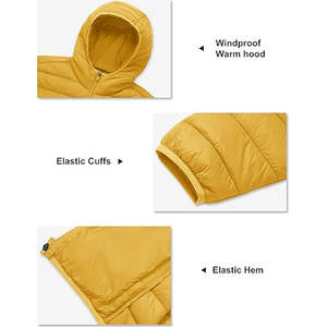 Veste matelassée en denim unisexe légère à capuche, vêtements de sport décontractés, personnalisation de la marque, fabrication directe d'usine - Product Image 6