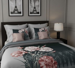 High Quality 100% Cotton Microfiber King Size Flat Bed Sheet <b>Set</b> 2 Pillowcases Stitching 600TC Breathable Fabric Solid Color - Product Image 2