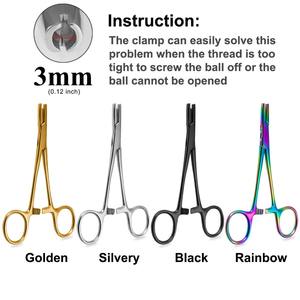 1 ud. Set de Instrumentos Coloridos para Piercing Corporal, Pinzas de Acero Quirúrgico para Septum, Cartílago y Lengua, Certificado CE Clase I - Product Image 3