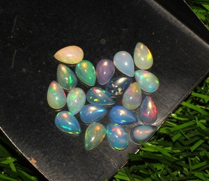 Ópalo etíope natural 5x8mm corte pera cabujones sueltos piedras preciosas para la venta - Product Image 5