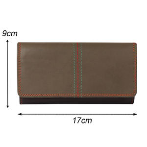 Hot Selling <b>Women's</b> Genuine Leather Long <b>Wallet</b> Button Closure Blocking <b>Card</b> <b>Holder</b> and Daily Use Clutch - Product Image 2