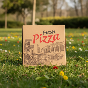 Caja de Pizza Corrugada de Papel Kraft Resistente y Ecológica, Embalaje de Alimentos que Conserva el Calor para Entrega de Pizza y Servicio de Comida para Llevar - Product Image 6