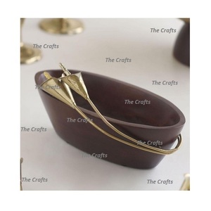 Ensemble de 2 bols à dessert en bois poli pour mariage, avec taille et forme personnalisées, de haute qualité, pour servir les aliments à bas prix - Product Image 2