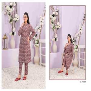 Conjunto de pantalón y camisa de lino de 2 piezas para mujer, diseño moderno con estampado Digital, tendencia novedosa de moda paquistaní india de 4 estaciones - Product Image 6