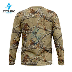 T-shirt camouflage tactique d'extérieur pour homme Maillot à manches longues imprimé arbre véritable pour la chasse, la randonnée et le camping - Product Image 4