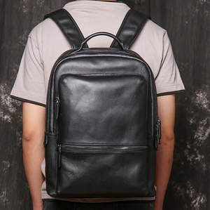 Mochila clásica de moda Vintage de cuero de búfalo genuino para hombre con cremallera hecha a mano para fines educativos portátil - Product Image 2