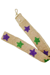 Sangle de sac à main brodée à la main avec des lettres de tigres, motif de patte de chat violet et or, large bandoulière, sac à bandoulière, poignée de remplacement - Product Image 3