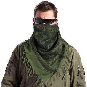 Shemagh Tactique Désert Écharpe De Luxe Carré Coton Keffieh avec Crâne Motif Imprimé Foulard Arabe pour Hommes et Femmes - Product Image 3