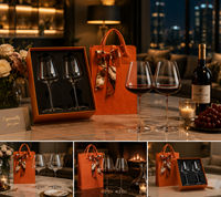 Bolsas de Vino Rojas Bordadas en Piel Sintética para 2 Botellas, Regalo Empresarial, Porta Botellas de Vino de Lujo