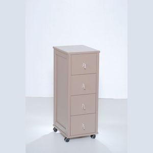 Chariot compact en hêtre massif avec tiroirs à plateau en carrelage, exclusif pour une utilisation multi-espaces - Product Image 1