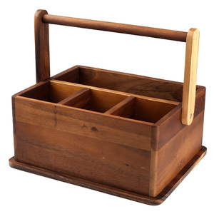 Support de rangement en bois pour ustensiles de cuisine, vente en gros 2026, fabricant sur mesure, design artisanal en bois de manguier - Product Image 2