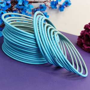 Joyería de fabricación india, brazalete de metal con acabado mate liso, brazalete de Boda nupcial, brazalete indio para mujer, azul cielo - Product Image 2