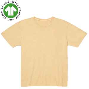 Camiseta orgánica para hombre de color amarillo pálido, camiseta de 4,3 oz, flexible y ligera con cuello acanalado - Product Image 1