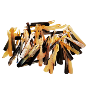 Cuillère folklorique en corne de vache polie, cuillère du désert en corne de buffle personnalisée, ustensiles de cuisine écologiques et élégants, artisanat naturel, vente chaude - Product Image 2