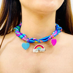 Beaded Seed Beads latest Neckerchief <b>Bandana</b>-Style Scarf Necklace for Women Mardi Gras Custom Prints Perfect Festive Wear - Product Image 3