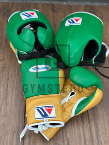 Guantes de Boxeo GYMSTERO Personalizables de Cuero Verde y Amarillo con Cordones, Dedos Completos y Correa de Muñeca Ajustable con Cierre de Velcro para Artes Marciales - Product Image 2