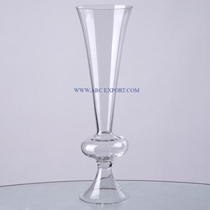 โต๊ะกระจกสีใสแบบคลาสสิกสำหรับตกแต่งพื้นโต๊ะในงานแต่งงานของตกแต่งเชิงเทียนเชิงเทียนทำจากแก้วทรงเชิงเทียนขนาดใหญ่ออกแบบได้ตามต้องการ - Product Image 1