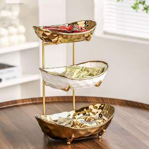 Panier à fruits élégant en métal pour l'organisation du comptoir de cuisine, porte-fruits décoratif pour la table à manger, rangement et présentation - Product Image 1