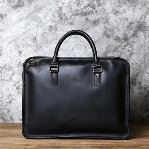 Leather Laptop Messenger Zipper Closure Protective Crossbody Portable Business Style Durable Office Use - Product Image 5