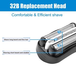 Cabezales de afeitado de doble cuchilla compatibles para afeitadora eléctrica Serie 3, repuestos lavables para afeitado eléctrico facial y corporal, 2 unidades - Product Image 2