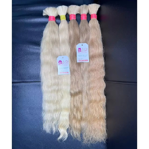 Haute qualité 613 cuticules alignées vierge blonde temple indien dentelle avant perruque mélange de cheveux humains en vrac cheveux alignés - Product Image 1