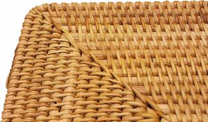 Panier de plateau en rotin rectangulaire fait main de haute qualité servant des meubles en rotin de fruits pour meubles de cuisine et femmes de chambre d'hôtel - Product Image 3