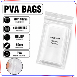 Sacs PVA 70x140mm 70x200mm 50 unités à dissolution rapide, solubles dans l'eau, sans résidus, pour appâts de pêche à la carpe, finition de précision - Product Image 2