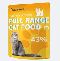 Sac alimentaire pour animaux de compagnie à fond plat personnalisé, refermable, avec fermeture éclair, pour l'emballage de nourriture pour chiens
