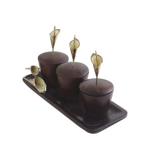 Calidad sostenible Diseño occidental Acabado de nogal Hotel Restaurante Catering Uso Café Té Café Desayuno Servidor Platos - Product Image 1