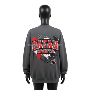 Sweat-shirt oversize pour femme en tissu polaire, couleurs gris, rouge, noir, logo personnalisé, impression sérigraphique, vêtement élégant, sweat-shirt respirant pour femme - Product Image 2