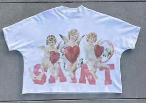 Venta al por mayor de camisetas cuadradas de hombre de talla grande con logotipo personalizado 300GSM algodón pesado DTG Streetwear niños recortada camiseta de gran tamaño - Product Image 5