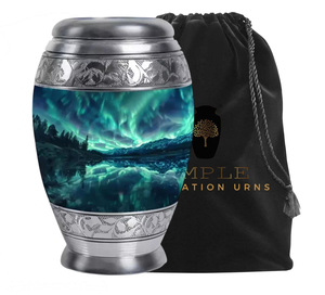 Handcrafted Aluminum Cremation <b>Urn</b> Elegant Cremation <b>Urns</b> with Meena Coating Leak-Proof Seal Keepsake (3 Cu) & <b>Large</b> (220 Cu) - Product Image 1
