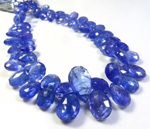 Top Collection African Blue Tanzanite Gems Pear Beads 6-12mm 8 "Strand Natural Tanzanite Faceted Beads para joyería y collar - Product Image 2