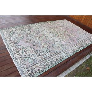 Alfombra Turca Vintage Grande de 5.2x8.1 pies, Alfombra de Lana Verde - Product Image 2